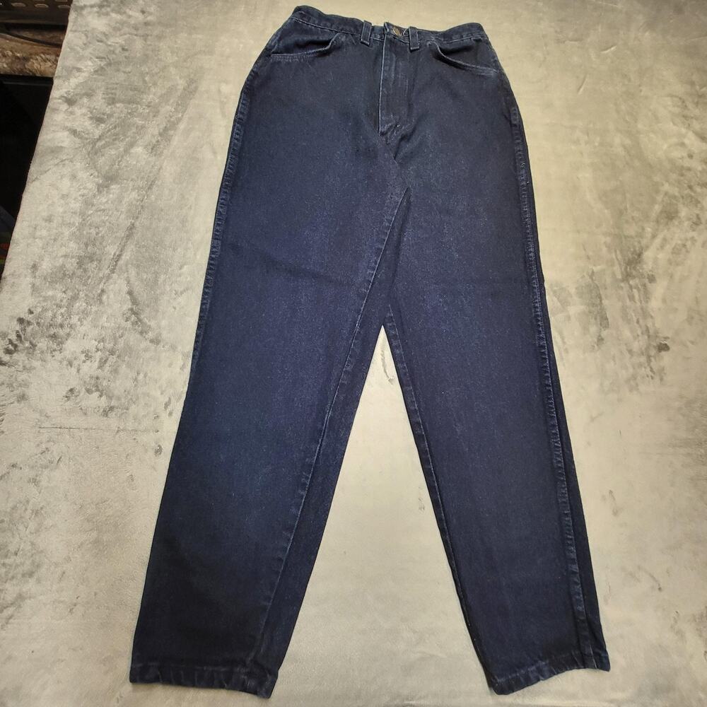 Vintage Rustler Jeans Womens 12‎ Petite Dark Wash High Rise Tapered Made USA 90s